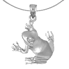 Sterling Silver Frog Pendant (Rhodium or Yellow Gold-plated)