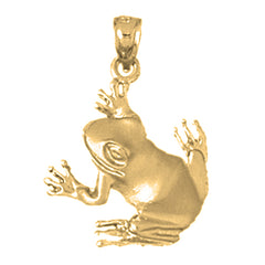 Yellow Gold-plated Silver Frog Pendant