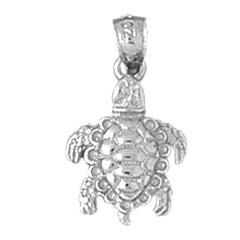 Sterling Silver 3D Turtle Pendant
