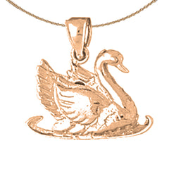 10K, 14K or 18K Gold Swan Pendant