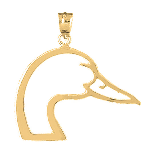 Yellow Gold-plated Silver Duck Head Pendant