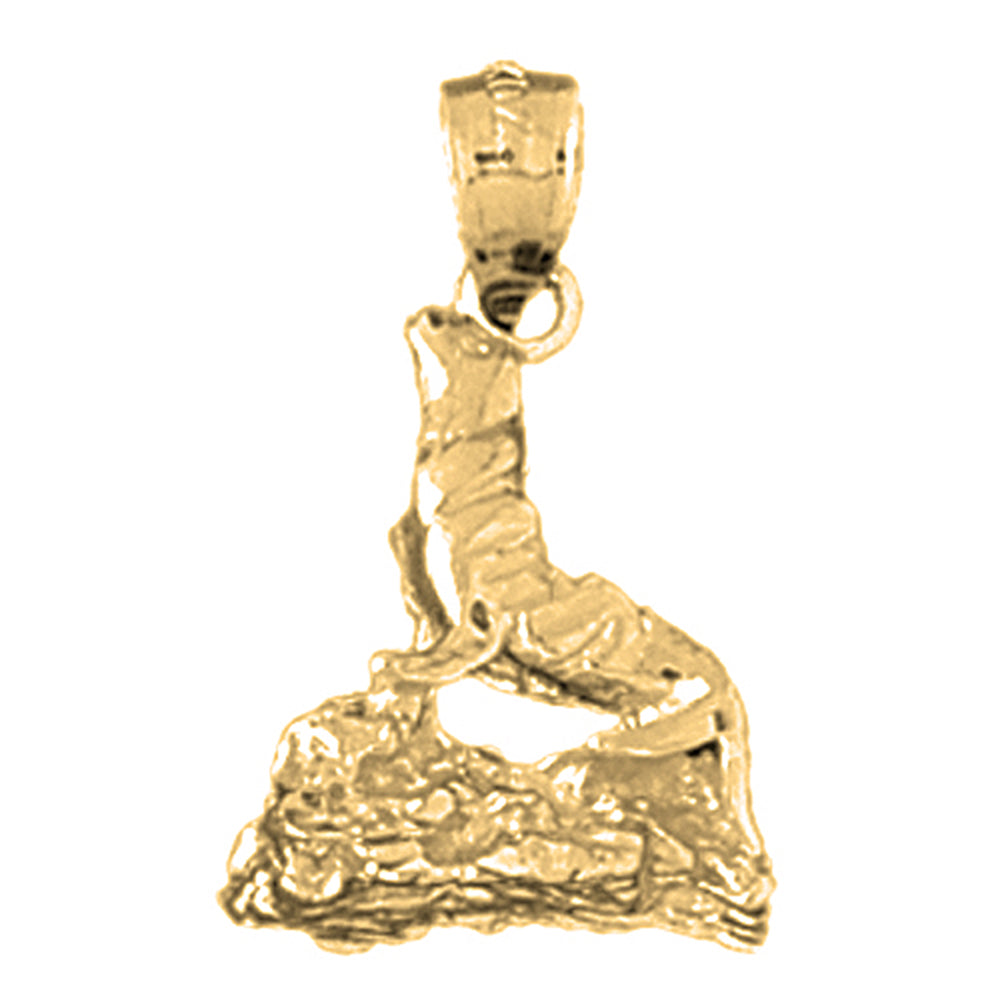 Yellow Gold-plated Silver 3D Seal Lion Pendant