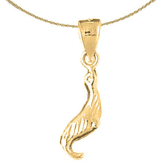 Sterling Silver Seal Lion Pendant (Rhodium or Yellow Gold-plated)