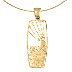 Colgante de sol en forma de corazón de plata de ley (bañado en rodio o oro amarillo)
