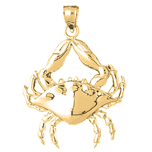 Yellow Gold-plated Silver Crab Pendant