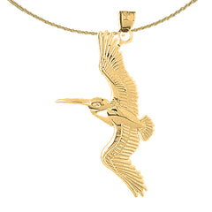 Sterling Silver Seagull Pendant (Rhodium or Yellow Gold-plated)
