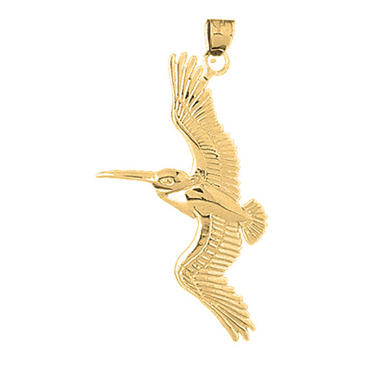 Yellow Gold-plated Silver Seagull Pendant