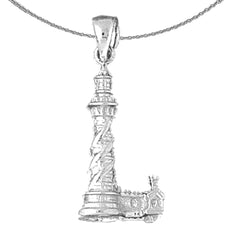 Sterling Silver 3D Saint Augustine Pendant (Rhodium or Yellow Gold-plated)