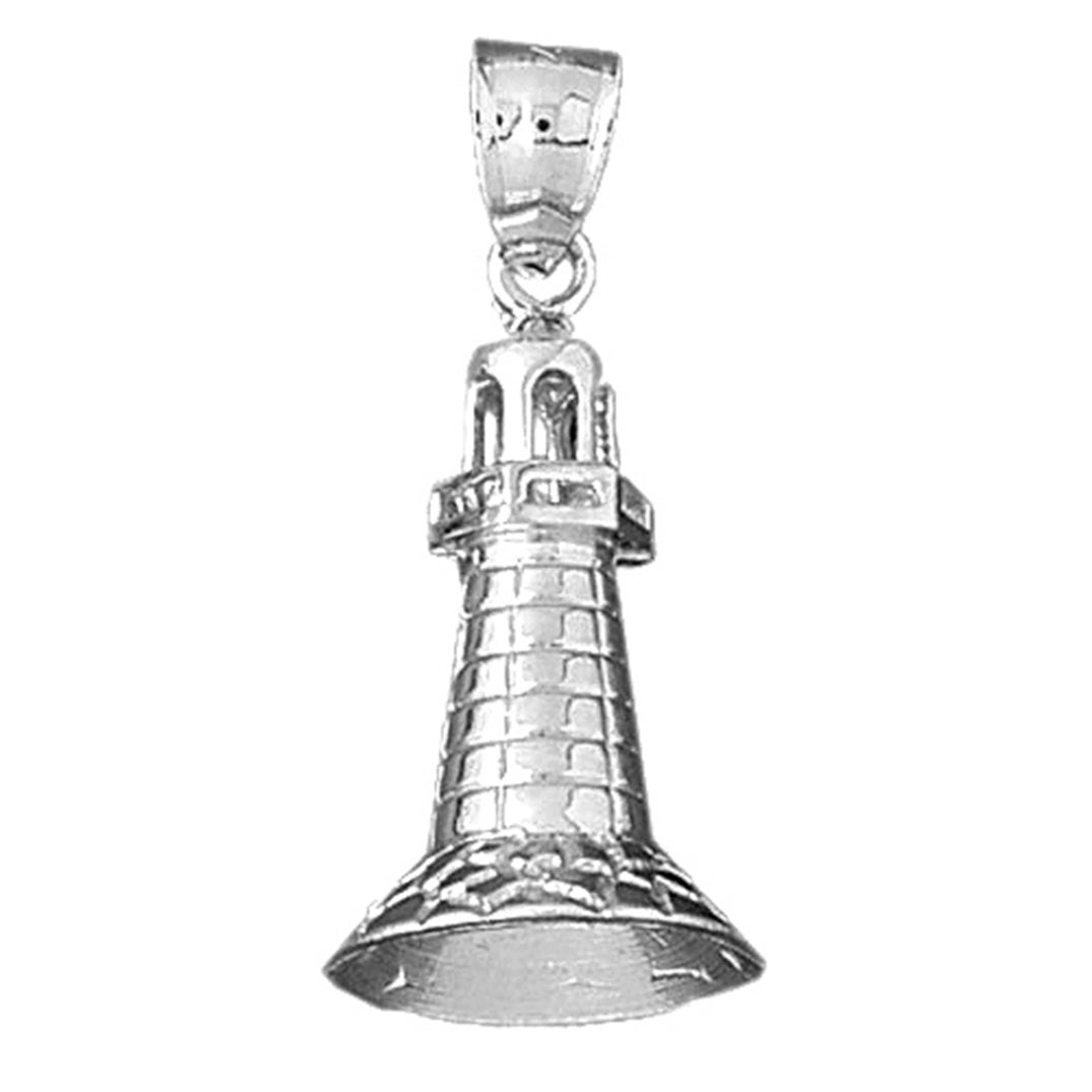 Sterling Silver 3D Lighthouse Pendant