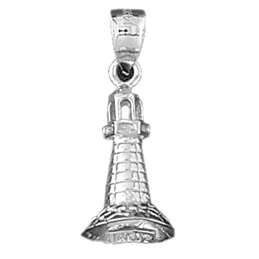Sterling Silver 3D Lighthouse Pendant