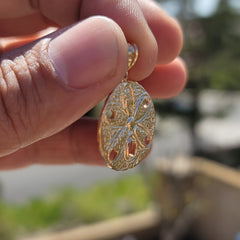 Sterling Silver Sand Dollar Pendant (Rhodium or Yellow Gold-plated)