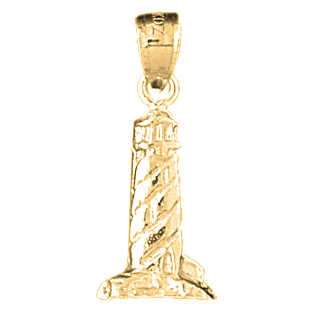 Yellow Gold-plated Silver 3D Cape Hatteras Pendant