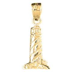 Yellow Gold-plated Silver 3D Cape Hatteras Pendant