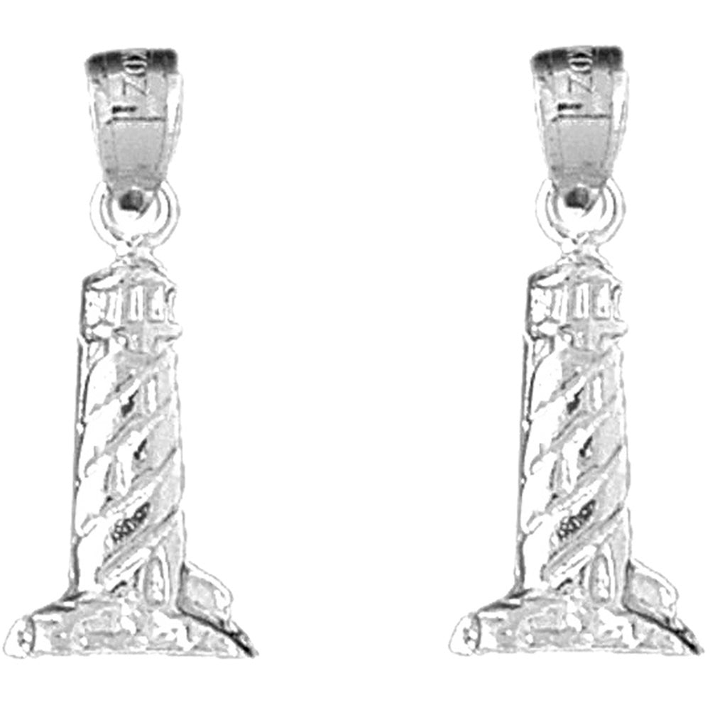 Sterling Silver 24mm 3D Cape Hatteras Earrings