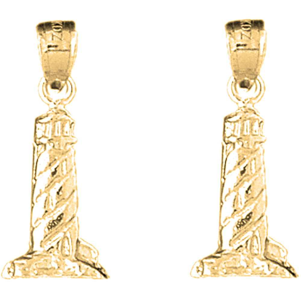 Yellow Gold-plated Silver 24mm 3D Cape Hatteras Earrings