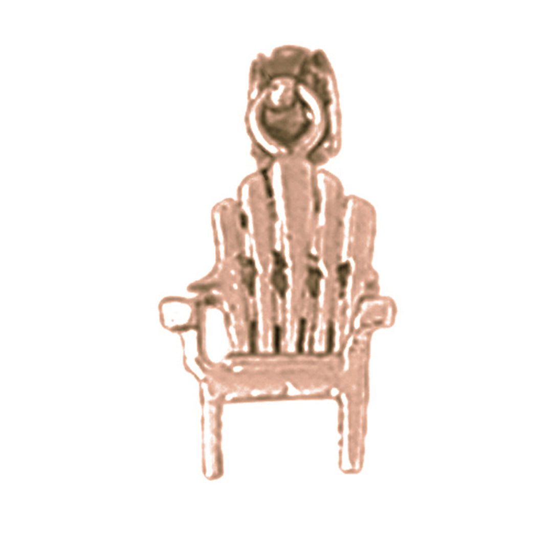 14K or 18K Gold 3D Beach Chair Pendant