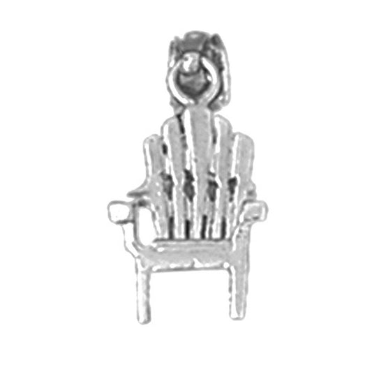 Sterling Silver 3D Beach Chair Pendant