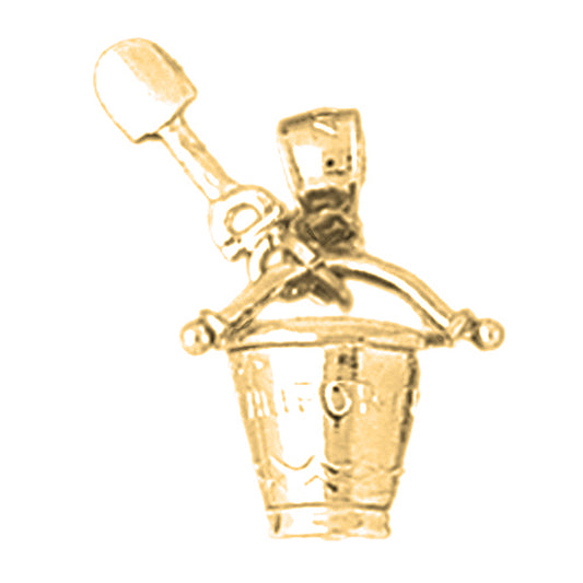 Yellow Gold-plated Silver California Pail And Shovel Pendant