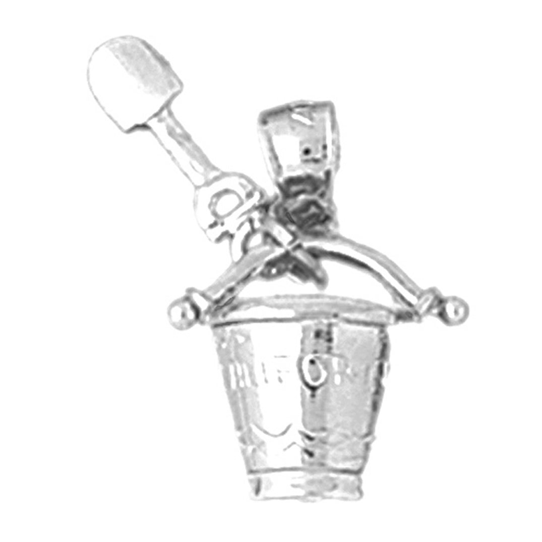 Sterling Silver California Pail And Shovel Pendant