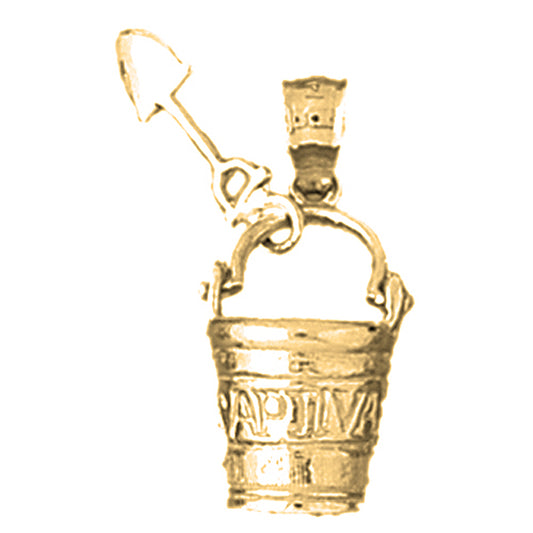 Yellow Gold-plated Silver California Pail And Shovel Pendant