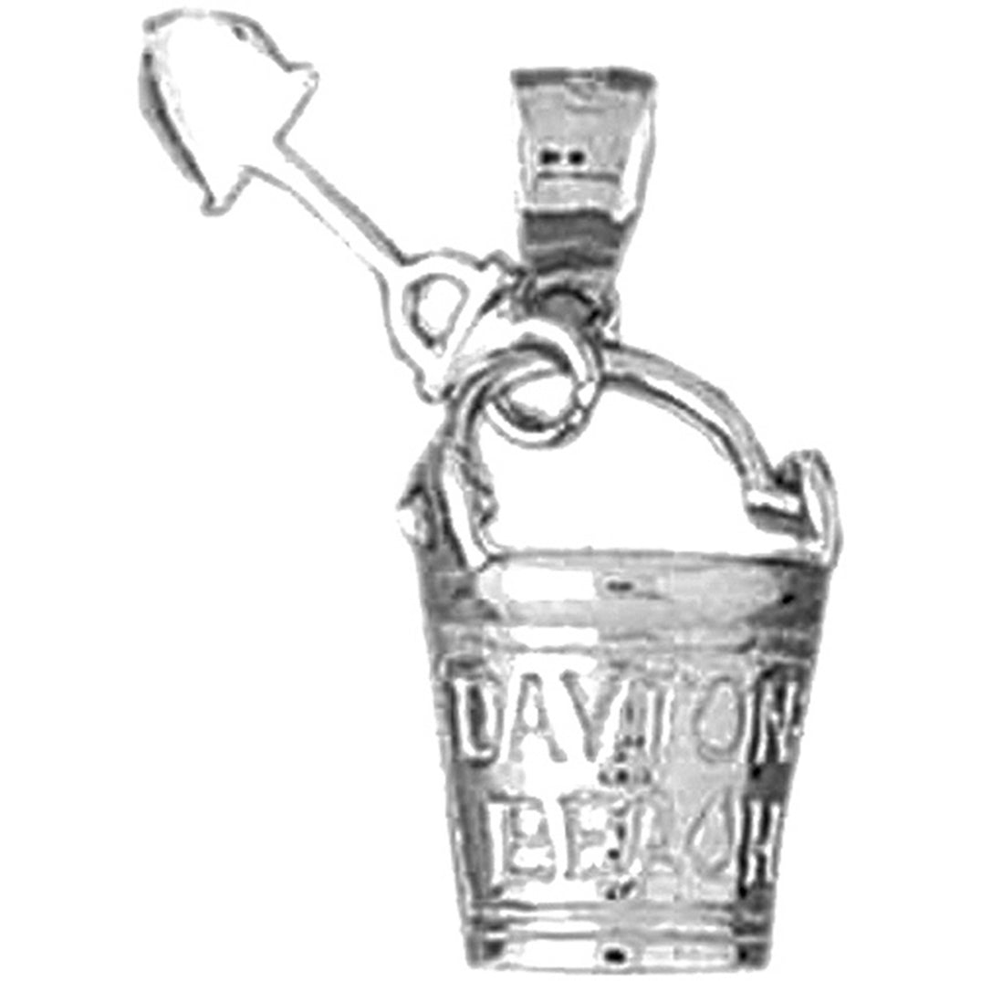 Sterling Silver Daytona Beach Pail And Shovel Pendant