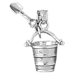 Sterling Silver Pail And Shovel Pendant