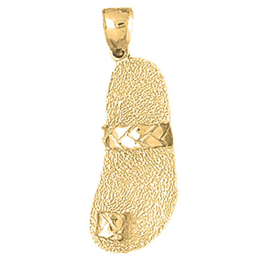 Yellow Gold-plated Silver Flip Flop Pendant