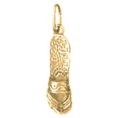 Yellow Gold-plated Silver Flip Flop Pendant