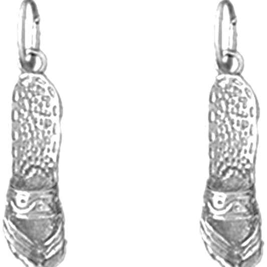 Sterling Silver 20mm Flip Flop Earrings