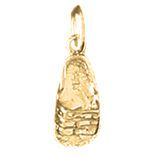 Yellow Gold-plated Silver Flip Flop Pendant