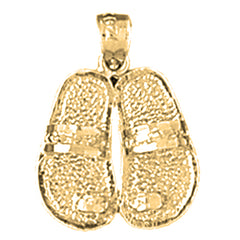 Yellow Gold-plated Silver Flip Flops Pendant