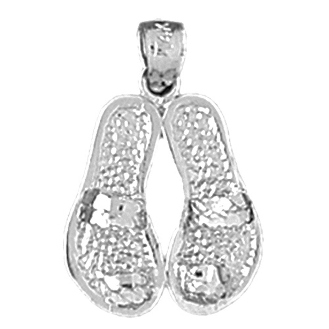 Sterling Silver Flip Flops Pendant