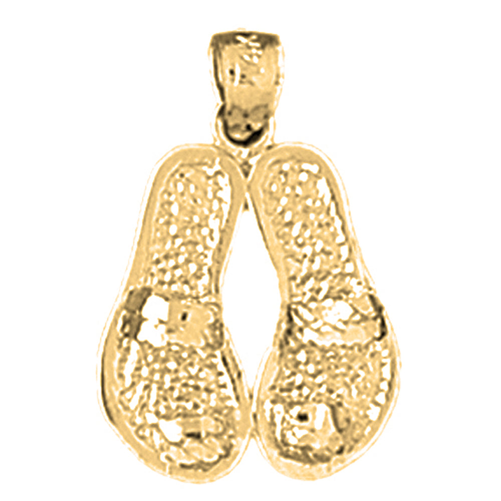 Yellow Gold-plated Silver Flip Flops Pendant