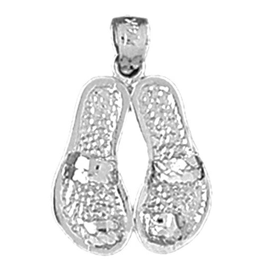 Sterling Silver Flip Flops Pendant