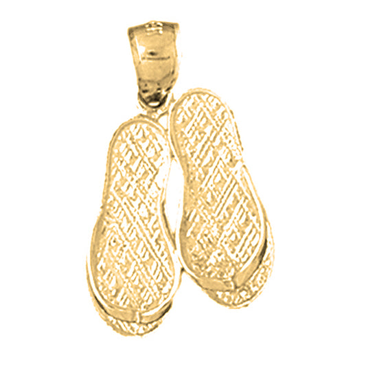 Yellow Gold-plated Silver Flip Flop Pendant