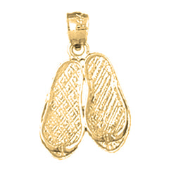 Yellow Gold-plated Silver Flip Flop Pendant
