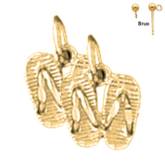 14K or 18K Gold 12mm Flip Flop Earrings