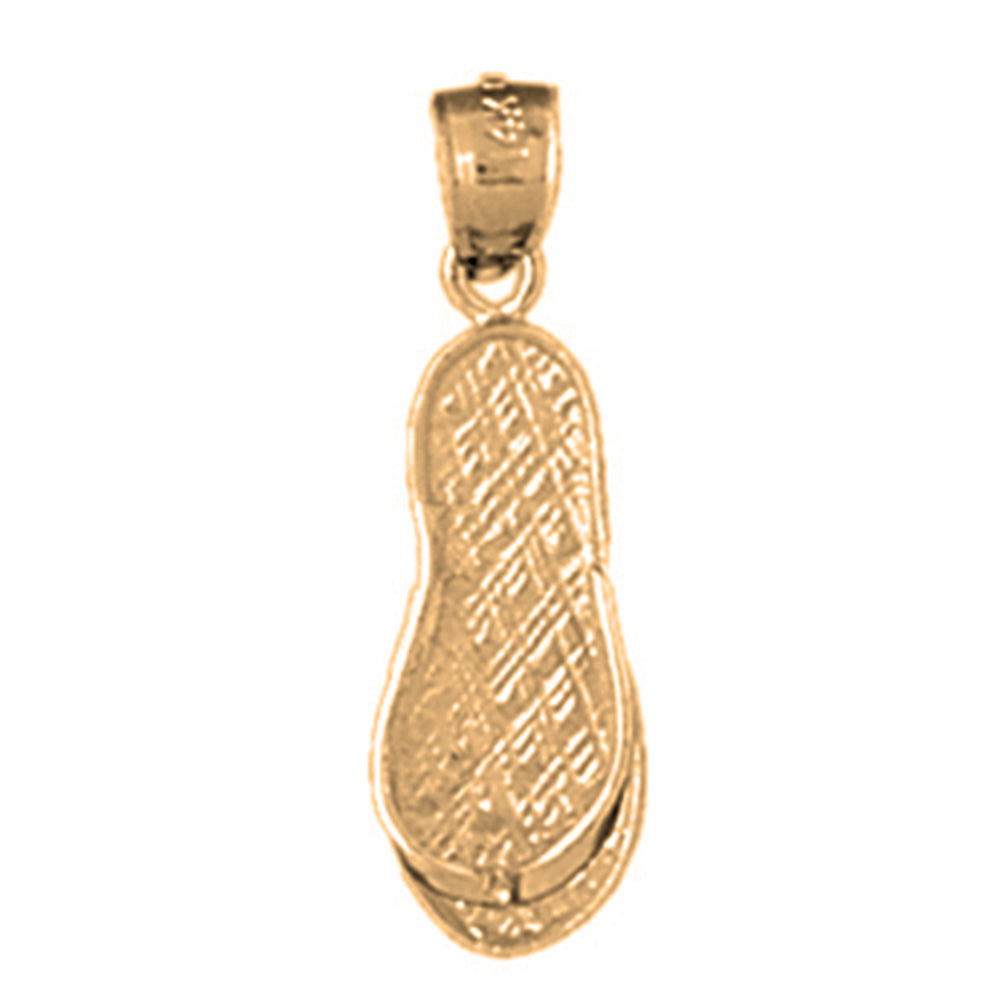 Yellow Gold-plated Silver Flip Flop Pendant