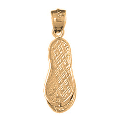 Yellow Gold-plated Silver Flip Flop Pendant