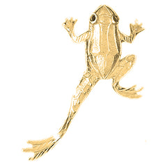 Sterling Silver Frog Pendant (Rhodium or Yellow Gold-plated)