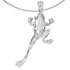 Sterling Silver Frog Pendant (Rhodium or Yellow Gold-plated)