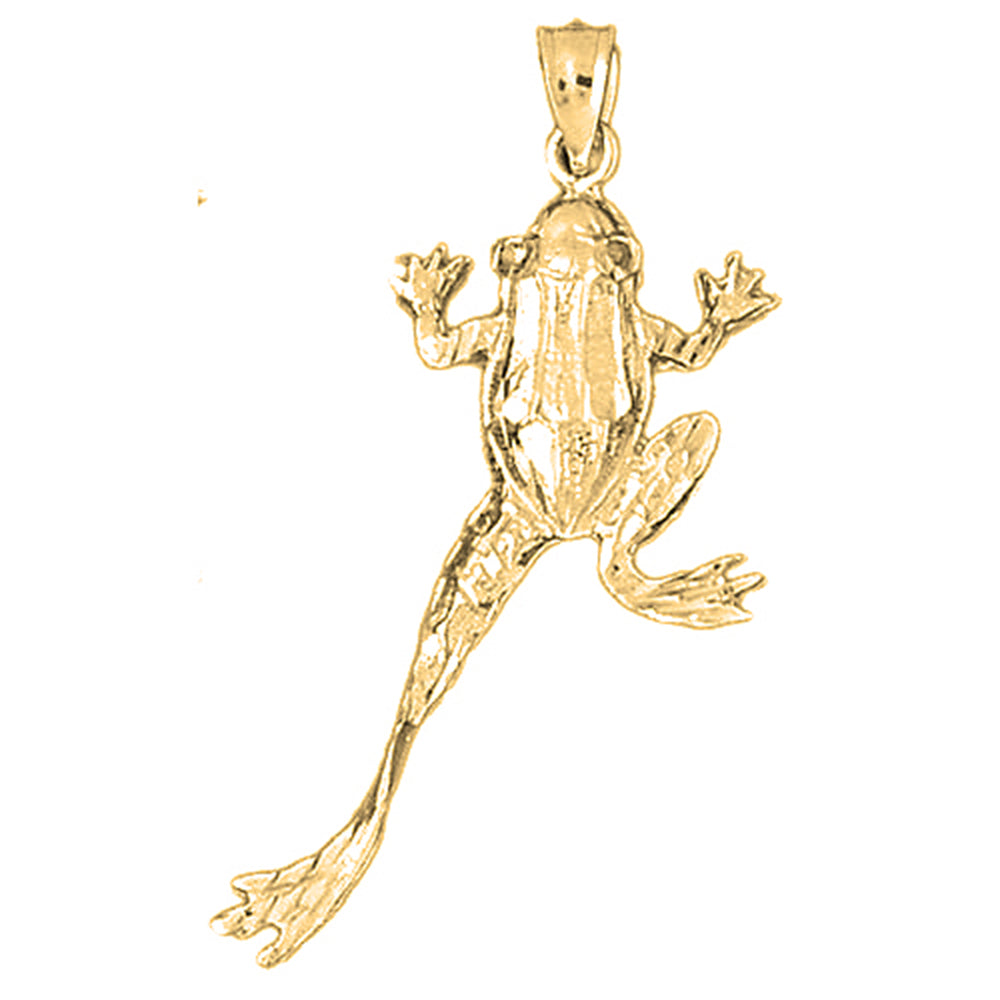 Yellow Gold-plated Silver Frog Pendant