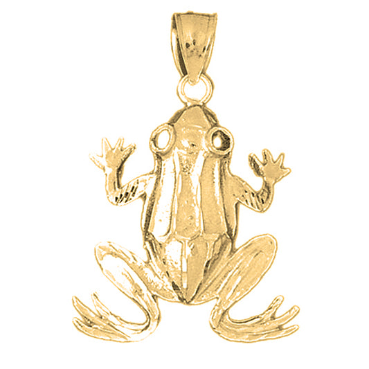 Yellow Gold-plated Silver Frog Pendant