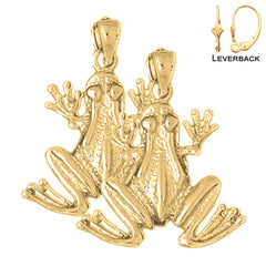 14K or 18K Gold 25mm Frog Earrings