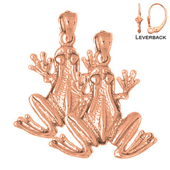 14K or 18K Gold 25mm Frog Earrings