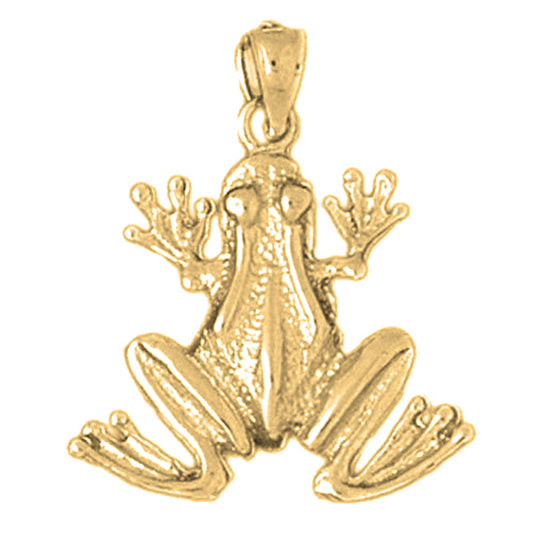 Yellow Gold-plated Silver Frog Pendant