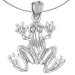 Sterling Silver Frog Pendant (Rhodium or Yellow Gold-plated)