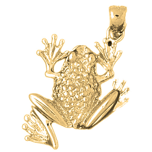 Yellow Gold-plated Silver Frog Pendant