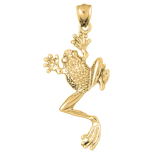 Yellow Gold-plated Silver Frog Pendant