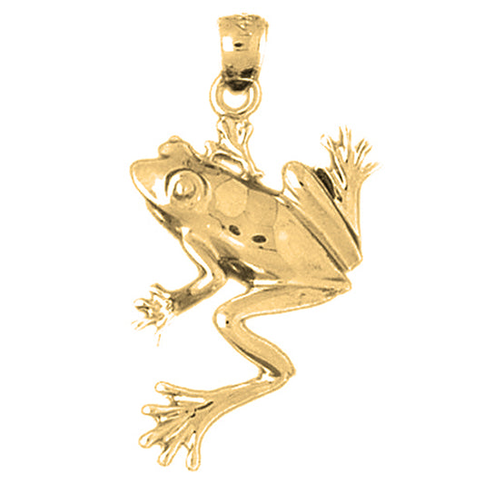 Yellow Gold-plated Silver Frog Pendant